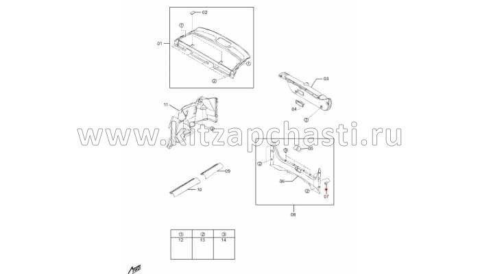 Обивка багажника правая FAW Besturn B50 FA016885003